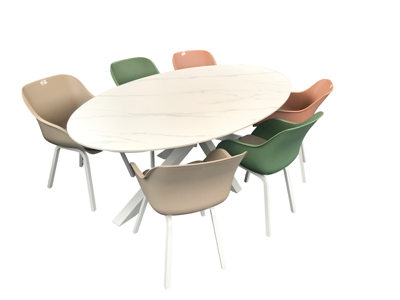 Hartman dining set tafel xander 6x soleil stoel - Driesprong collection