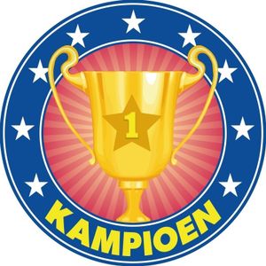 25x Onderzetters kampioenen trofee/prijs/bokaal van karton