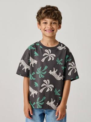 T-shirt jongens korte mouwen antraciet