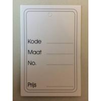 Hangetiket 40x60mm bedrukt los geen perf