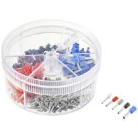 TRU COMPONENTS TC-11599328 Assortiment adereindhulzen 0.5 mm², 0.75 mm², 1 mm², 1.5 mm², 2.5 mm² Deels geïsoleerd Wit, Grijs, Rood, Zwart, Blauw 400 stuk(s) - thumbnail