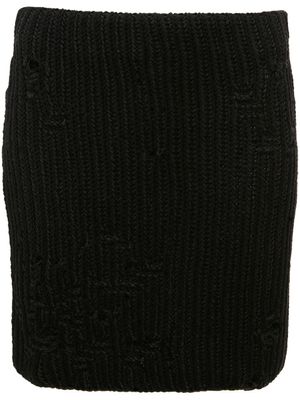 JW Anderson jupe mi-longue en maille à effet usé - Noir