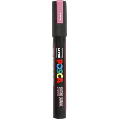 Uni-Posca Posca marker, afm pc-5m, lijndikte 2,5 mm, medium, metallic pink, 1 stuk