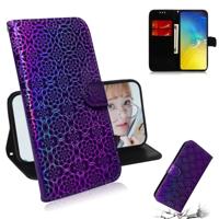 Voor Galaxy S10e effen kleur kleurrijke magnetische Buckle horizontale Flip PU lederen draagtas met houder & kaartsleuven & portemonnee & Lanyard (paa