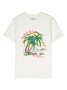 POLO RALPH LAUREN KIDS t-shirt en coton à imprimé graphique - Blanc