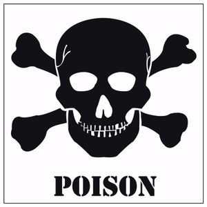 5x Poison gevaren sticker 10,5 cm