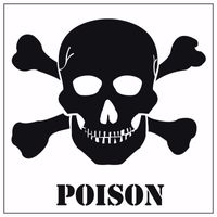 5x Poison gevaren sticker 10,5 cm - thumbnail