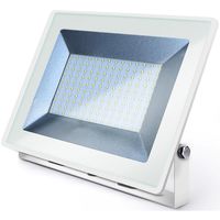 LED Bouwlamp 100 Watt - LED Schijnwerper - Aigi Iglo - Helder/Koud Wit 6400K - Waterdicht IP65 - Mat Wit - Aluminium - thumbnail