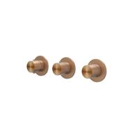 Afbouwdeel IVY Concord Inbouwthermostaat 2 Stopkranen Symmetry Met Ronde Rozetten RVS316 Geborsteld Mat Koper PVD