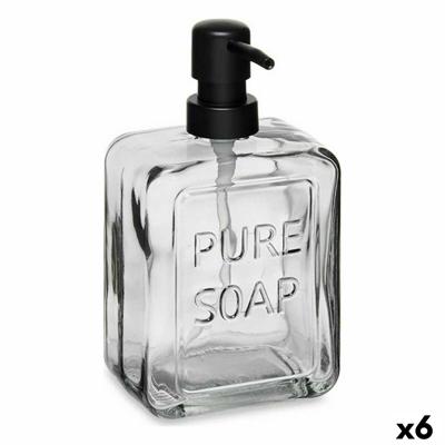 Zeepdispenser Pure Soap Kristal Zwart Plastic 570 ml (6 Stuks)