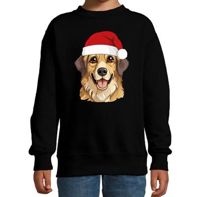 Kersttrui / sweater honden - kinderen - Golden Retriever - zwart - kerstmuts - Kerstmis Kersttrui / sweater honden - kinderen - Golden Retriever - zwart - kerstmuts - Kerstmis
