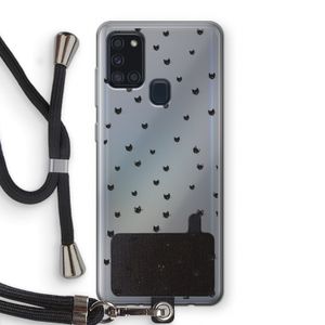 Kleine kattenkopjes: Samsung Galaxy A21s Transparant Hoesje met koord