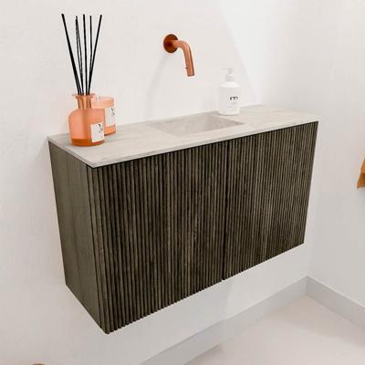 Toiletmeubel Mondiaz Joya Dlux | 70 cm | Meubelkleur Shadow | Faye wastafel Ostra Wasbak Midden | Zonder kraangat(en)