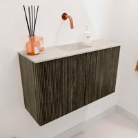 Toiletmeubel Mondiaz Joya Dlux | 70 cm | Meubelkleur Shadow | Faye wastafel Ostra Wasbak Midden | Zonder kraangat(en)