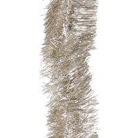 Decoris kerstslinger - zilver/champagne - 270 x 7 cm - folie/lametta - glans