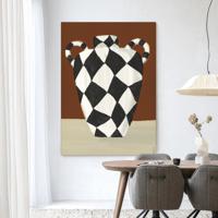 Urban Cotton Wandkleed 'Vivid Vase 01' 80 x 110cm in Frame - black