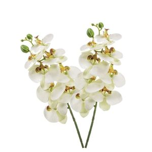 2 stuks witte Phaleanopsis vlinderorchidee kunstbloemen 70 cm decoratie   -