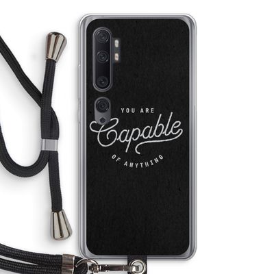 Capable: Xiaomi Mi Note 10 Pro Transparant Hoesje met koord