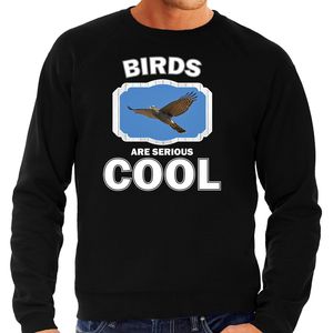 Dieren vliegende havik roofvogel sweater zwart heren - birds are cool trui