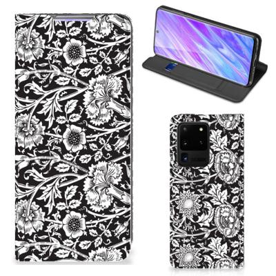 Samsung Galaxy S20 Ultra Smart Cover Black Flowers Samsung Galaxy S20 Ultra Smart Cover Black Flowers