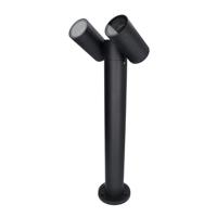 Aspen Dubbel LED sokkellamp - 45cm - Kantelbaar - IP65 waterdicht - 2x GU10 fitting - Padverlichting - Tuinspot - Zwart - Staande buitenlamp