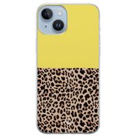 iPhone 14 Plus siliconen hoesje - Luipaard geel - thumbnail