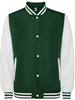 Roly RY6440 California Varsity Jacket - Bottle Green 56/White 01 - XS