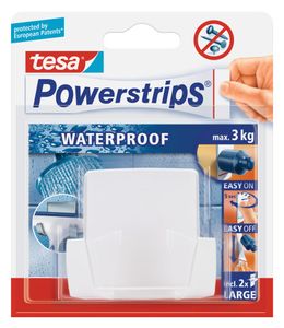 1x Powerstrips dubbele haak waterproof Tesa - Handdoekhaakjes
