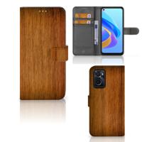 OPPO A76 | A96 | Book Style Case | Donker Hout | Portemonnee hoesje