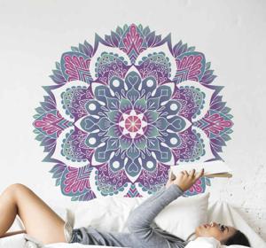 Stickers raam Gekleurde decoratieve mandala