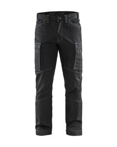 Blåkläder 1459 service werkbroek denim stretch - zwart maat 46