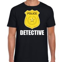 Detective police / politie embleem t-shirt zwart voor heren - thumbnail