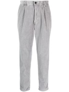 Incotex pantalon en velours côtelé à logo brodé - Gris