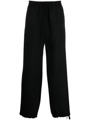 Off-White pantalon de jogging droit à logo brodé - Noir