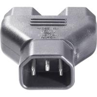 BKL Electronic 073331 Apparaatadapter [Apparaatstekker, male C14 - Apparaatstekker, female C13 10A, Apparaatstekker, female C13 10A] Zwart 1 stuk(s)