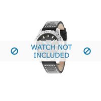 Timberland horlogeband 14647JS-02 Leder Zwart 22mm + wit stiksel - thumbnail