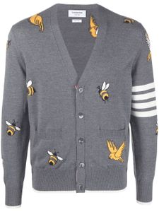 Thom Browne cardigan en intarsia à détail 4 bandes signature - Gris