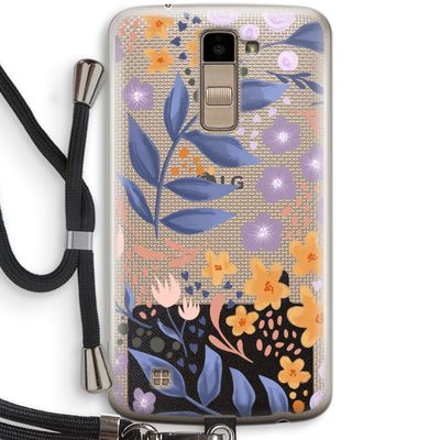 Flowers with blue leaves: LG K10 (2016) Transparant Hoesje met koord