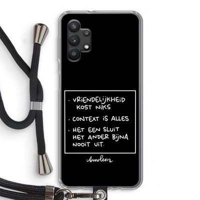 Mijn Motto's: Samsung Galaxy A32 5G Transparant Hoesje met koord