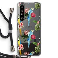 Kleurrijke papegaaien: Sony Xperia 1 III Transparant Hoesje met koord