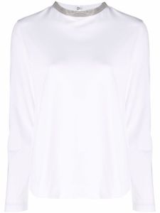 Fabiana Filippi blouse à col à ornements - Blanc