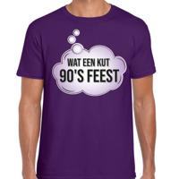 Verkleed T-shirt voor heren - paars - wat een kut 90s feest - paars - 90s party / themafeest