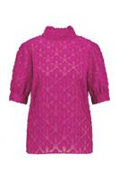 Studio Anneloes Alia 2way Jacquard Top 11072 T-shirt Korte Mouw 5500 New Fuchsia