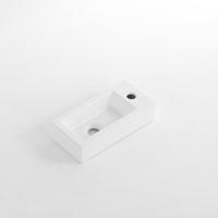 QeramiQ Fuente Fontein - 38x18.5x9cm - keramiek - kraangat rechts - Mat wit E-8020R-MW