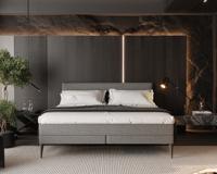 Brooklyn Boxspringset - Grijs, 180x200. Betaalbare grijze boxspring met ultiem slaapcomfort Brooklyn Boxspringset - Grijs, 180x200. Betaalbare grijze boxspring met ultiem slaapcomfort