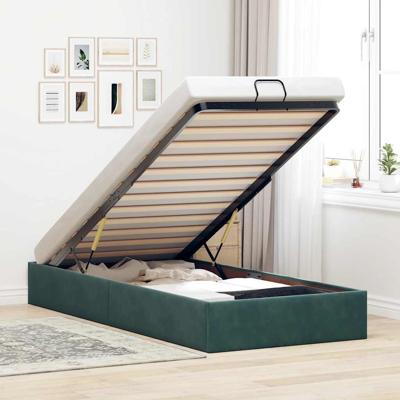 Bedframe zonder matras 90x190 cm fluweel donkergroen
