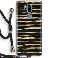 Gouden strepen: LG G7 Thinq Transparant Hoesje met koord