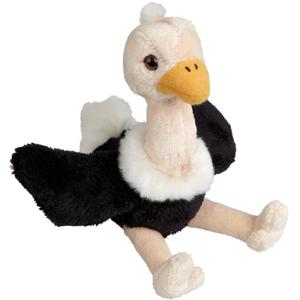 Pluche kleine knuffel Struisvogel - 15 cm - Speelgoed vogels - Leuk als dieren cadeau voor kinderen