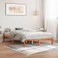 Bedframe zonder matras massief grenenhout wasbruin 120x200 cm
