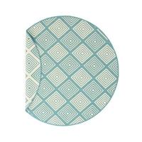 Tapeso Rond Buitenkleed ruit - Flip Gem turquoise - 200 cm rond